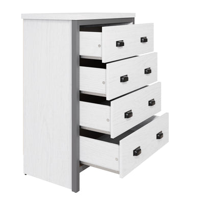 Boston 4 Drawer Chest White – GFW, view 3