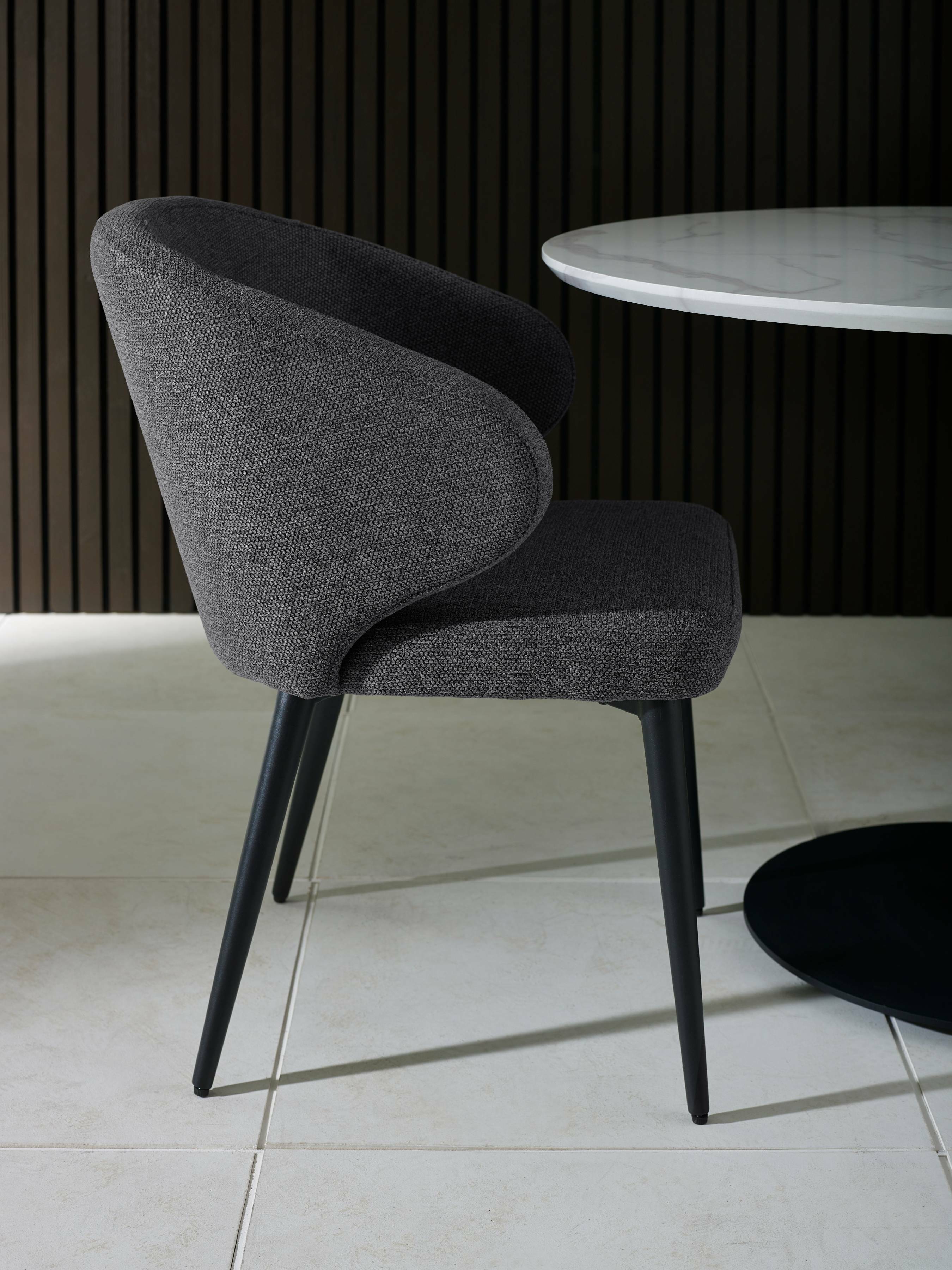 Marcus Mid Grey Fabric Dining Chairs (Set of 2) – Julian Bowen, view 5
