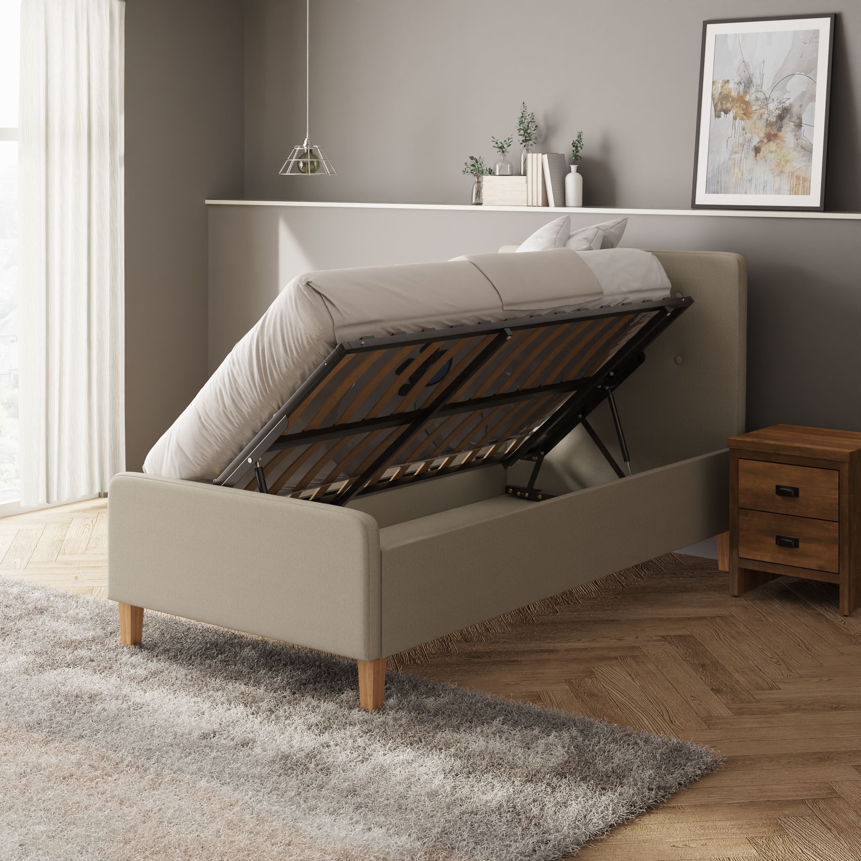 Ashbourne Ottoman Bed Natural – GFW, view 10