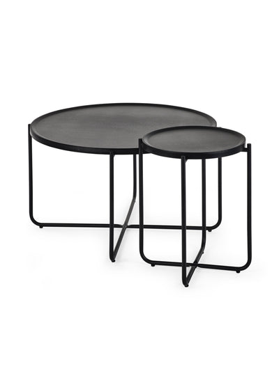 Sagrada Round Black Coffee and Lamp Table Set – Julian Bowen