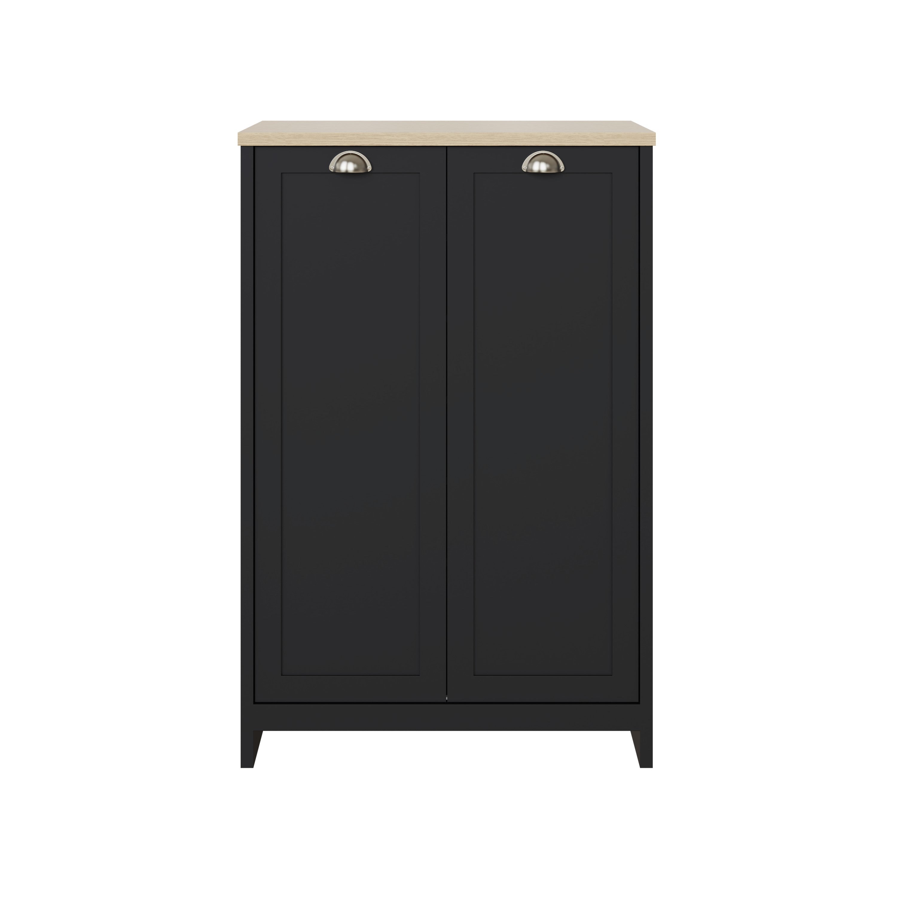 Lancaster 2 Door Shoe Cabinet Black – GFW, view 5