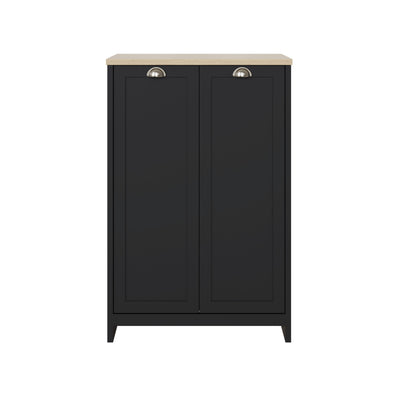 Lancaster 2 Door Shoe Cabinet Black – GFW, view 5