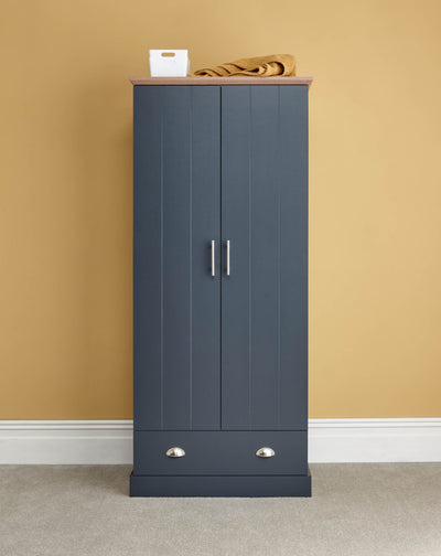 Kendal 2 Door 1 Drawer Wardrobe Slate Blue – GFW