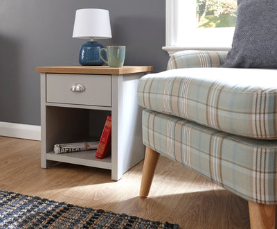 Lancaster Lamp Table Grey – GFW, view 2