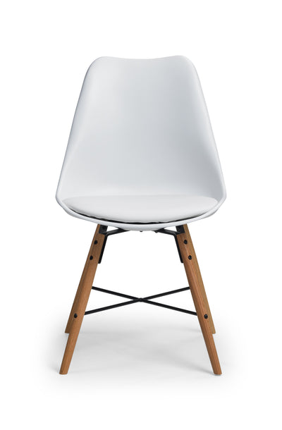 Kari Dining Chairs - White Seat & Oak Legs (Set of 2) – Julian Bowen, view 4