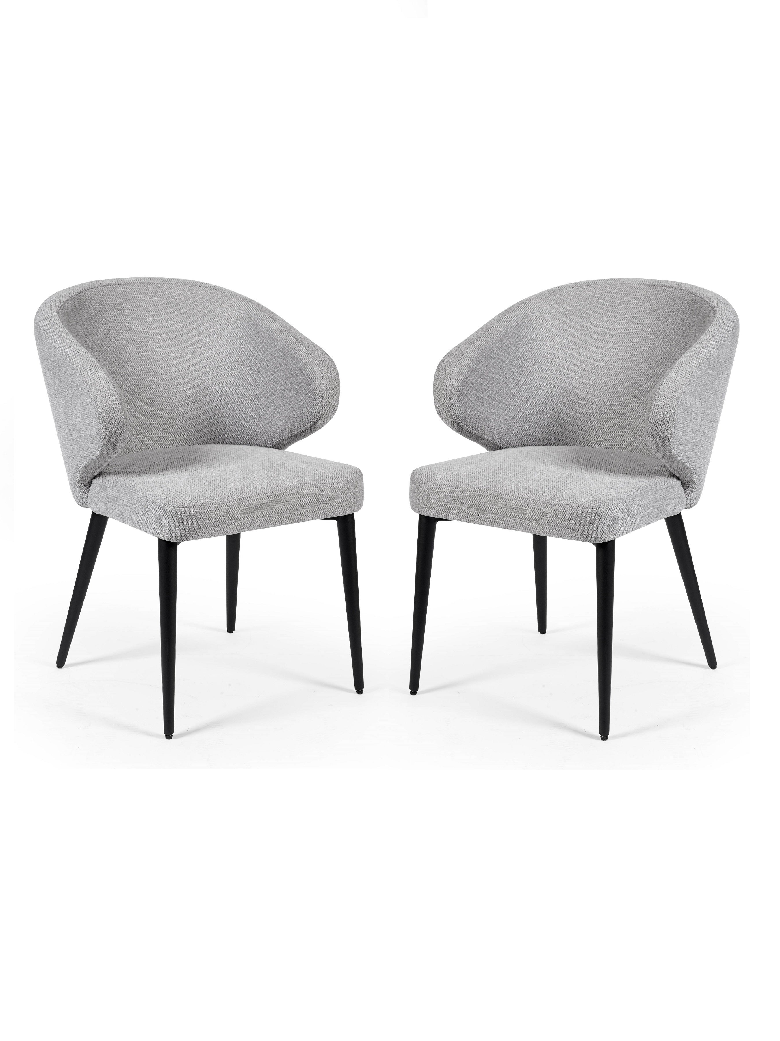 Marcus Light Grey Fabric Dining Chairs (Set of 2) – Julian Bowen