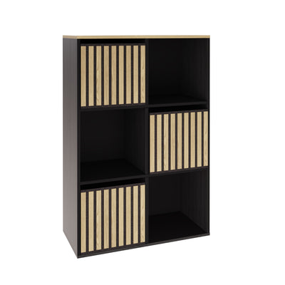 Kube 2X3 Storage Kube Black/Medium Oak – GFW