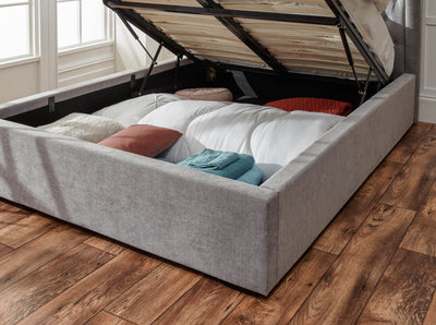 Dakota Ottoman Bed With Solid Base Platinum – GFW, view 10