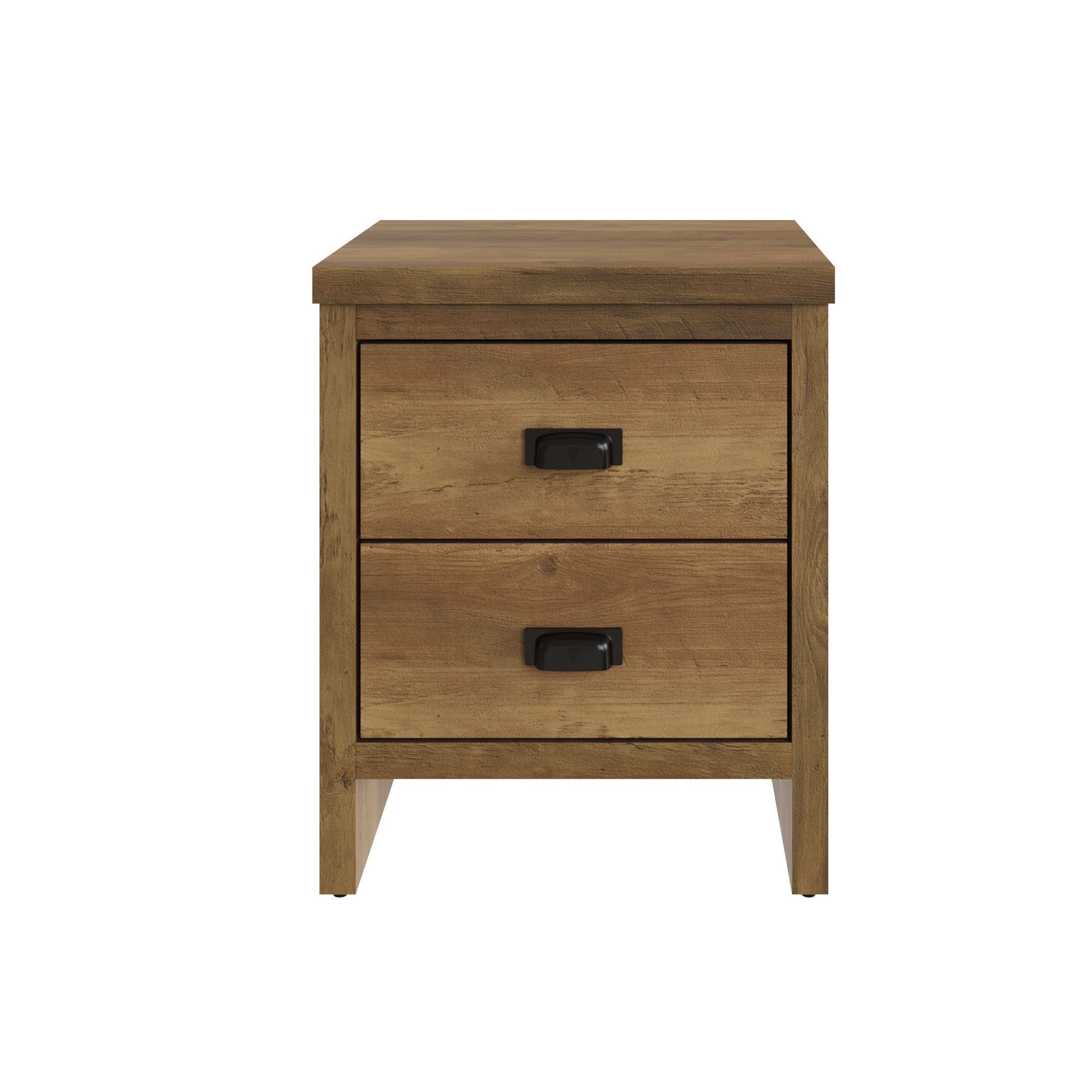 Boston 2 Drawer Bedside Table Knotty Oak – GFW