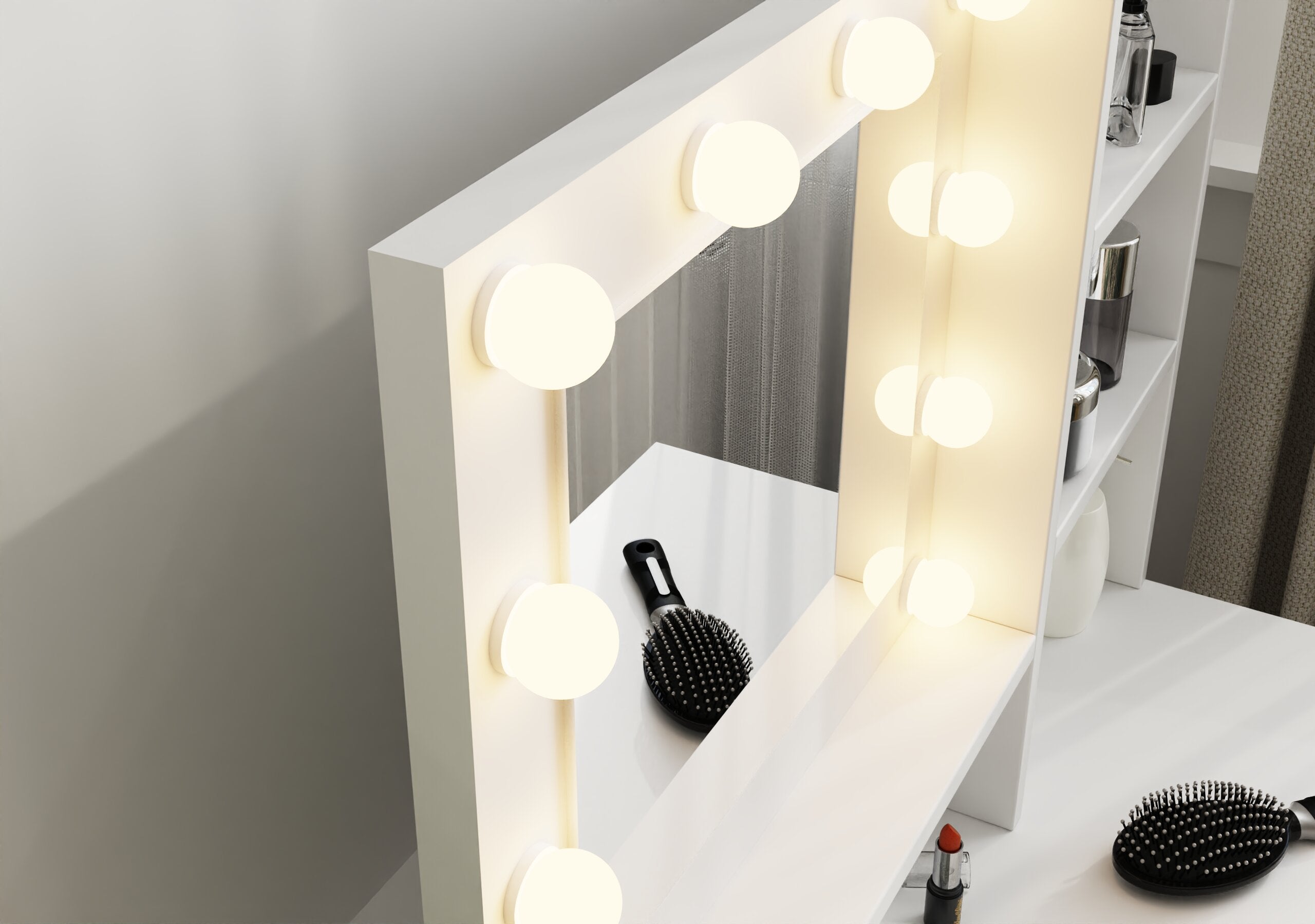 Eva Dressing Table With Stool White – GFW, view 5