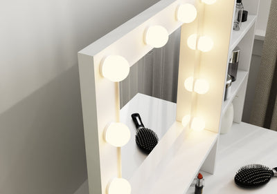 Eva Dressing Table With Stool White – GFW, view 5