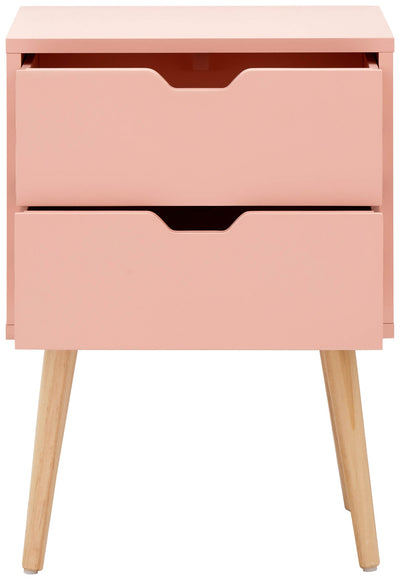 Nyborg Single 2 Drawer Bedside – Coral Pink