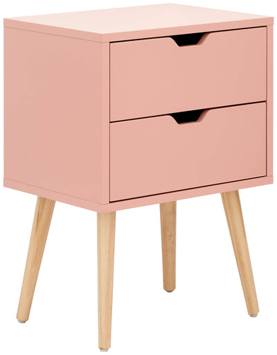 Nyborg Single 2 Drawer Bedside – Coral Pink
