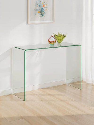 Amalfi Bent Glass Console Table – Julian Bowen, view 2