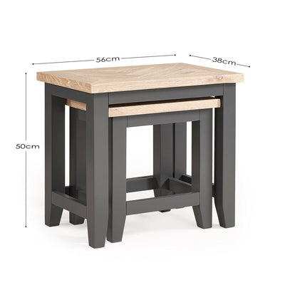 Bordeaux Nest Of Tables Dark Grey – Julian Bowen, view 9