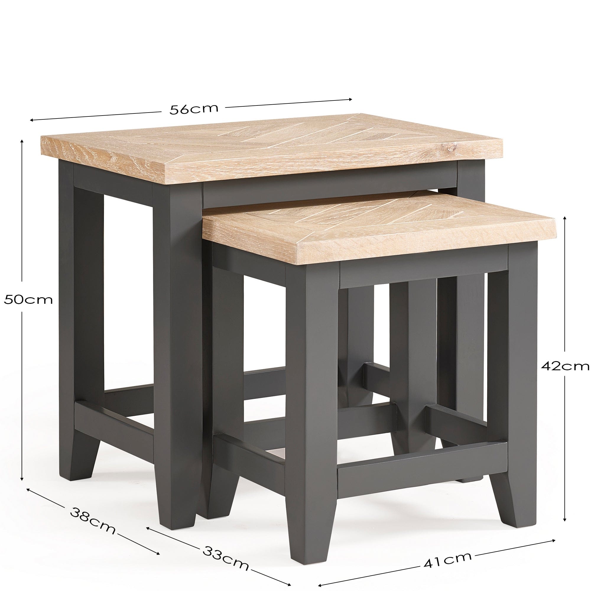 Bordeaux Nest Of Tables Dark Grey – Julian Bowen, view 8