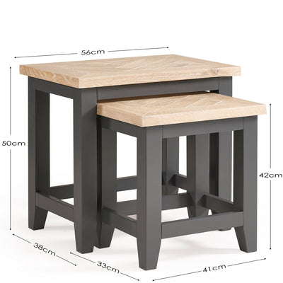 Bordeaux Nest Of Tables Dark Grey – Julian Bowen, view 8