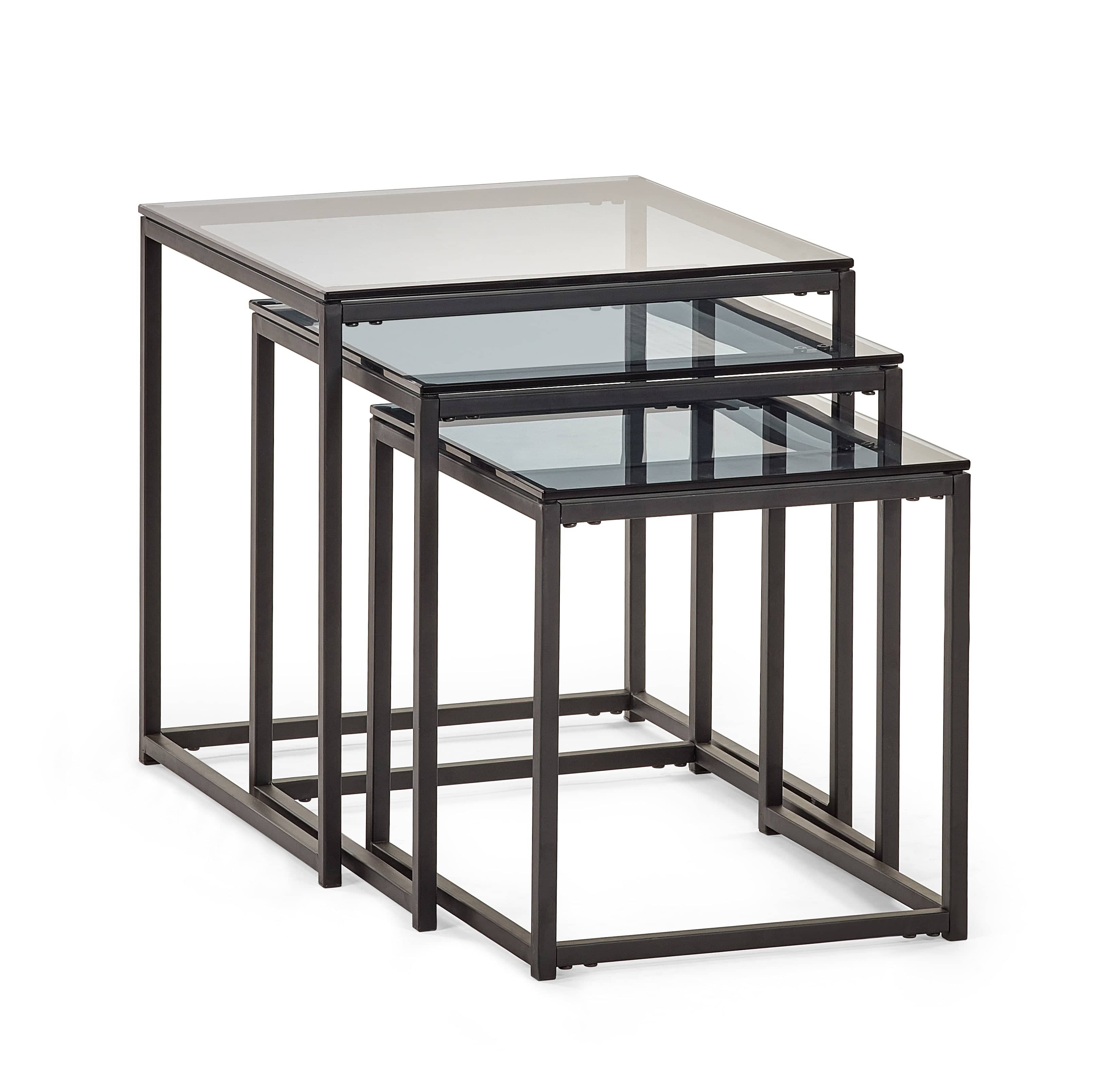 Chicago Nest Of 3 Tables Smoked Glass – Julian Bowen