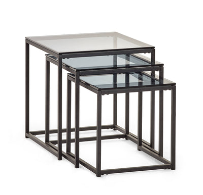Chicago Nest Of 3 Tables Smoked Glass – Julian Bowen