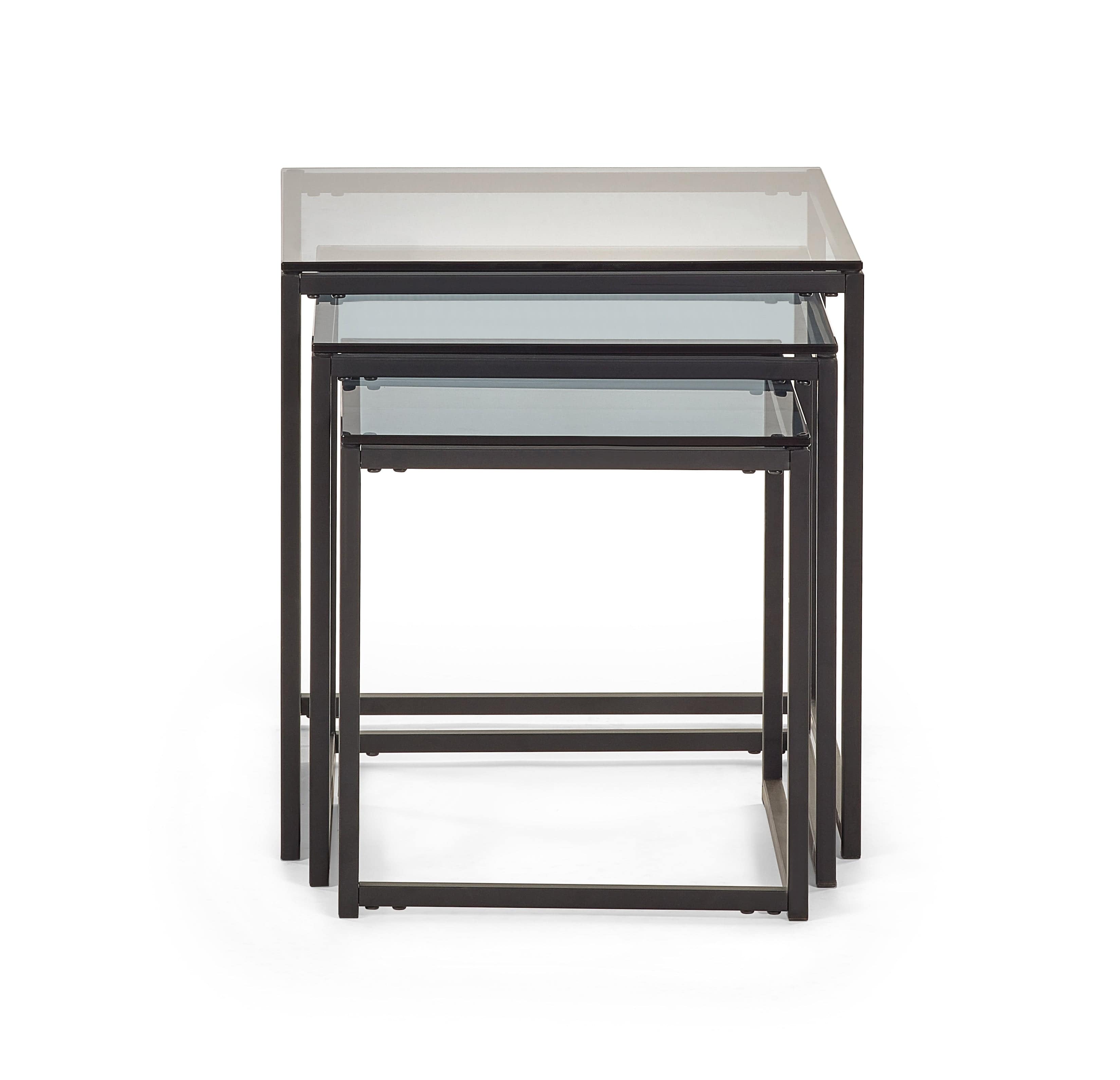 Chicago Nest Of 3 Tables Smoked Glass – Julian Bowen, view 2