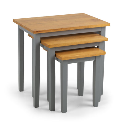 Cleo Nest Of Tables 2 Tone Grey & Oak – Julian Bowen