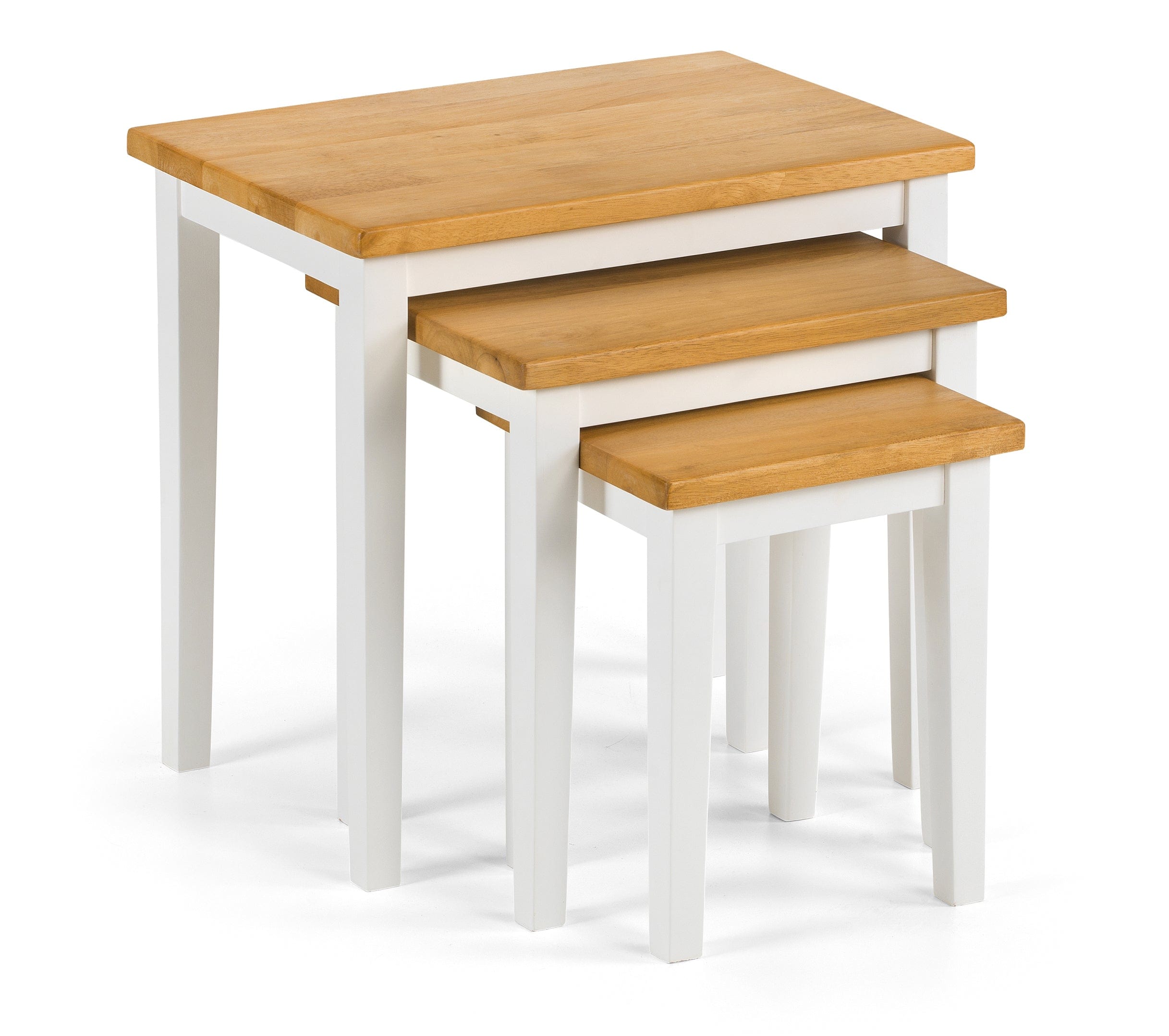 Cleo Nest Of Tables White / Natural Oak – Julian Bowen