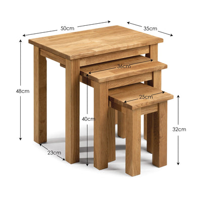 Coxmoor Oak Nest Of 3 Tables – Julian Bowen, view 2