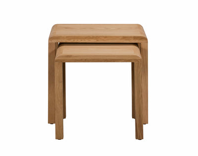 Curve Oak Nest Of 2 Tables – Julian Bowen, view 2