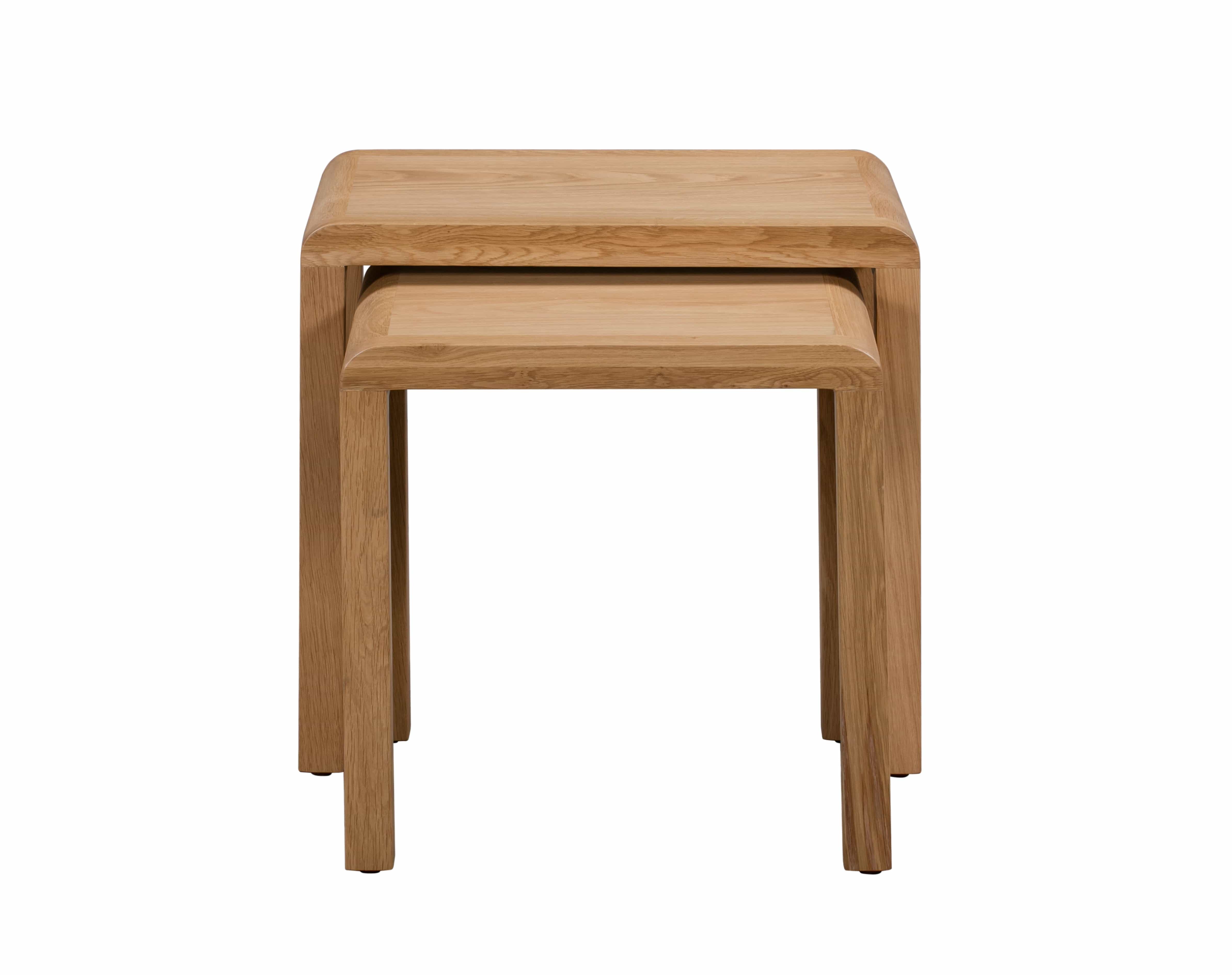 Curve Oak Nest Of 2 Tables – Julian Bowen, view 2