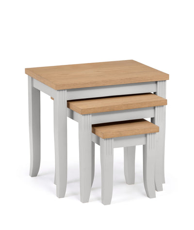 Davenport Oak/Elephant Grey Nest Of Tables – Julian Bowen