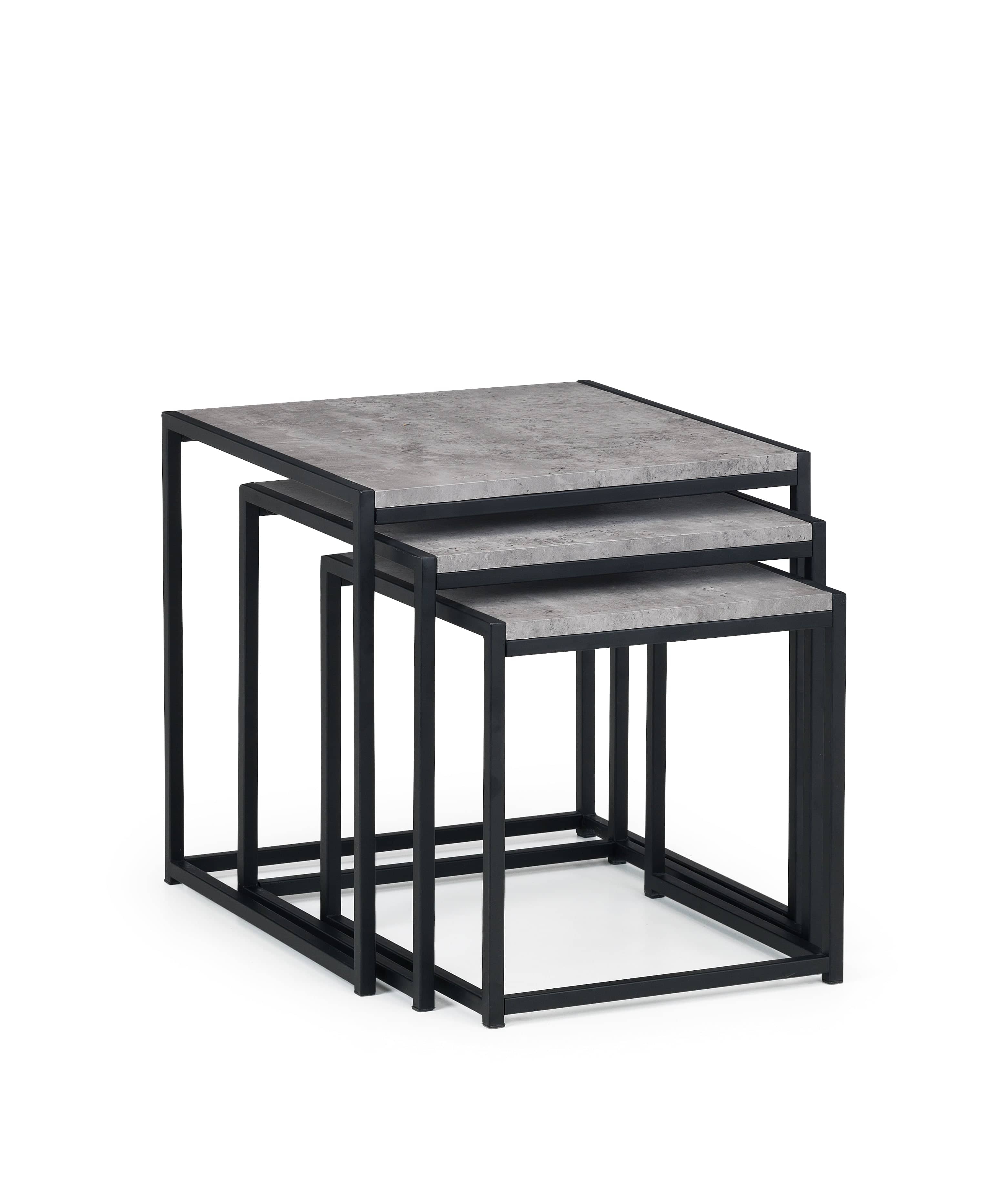 Staten Concrete Nest Of 3 Tables – Julian Bowen