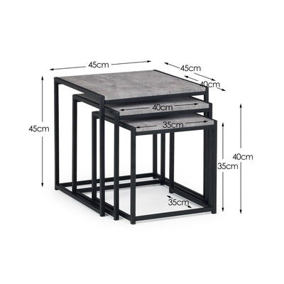 Staten Concrete Nest Of 3 Tables – Julian Bowen, view 3