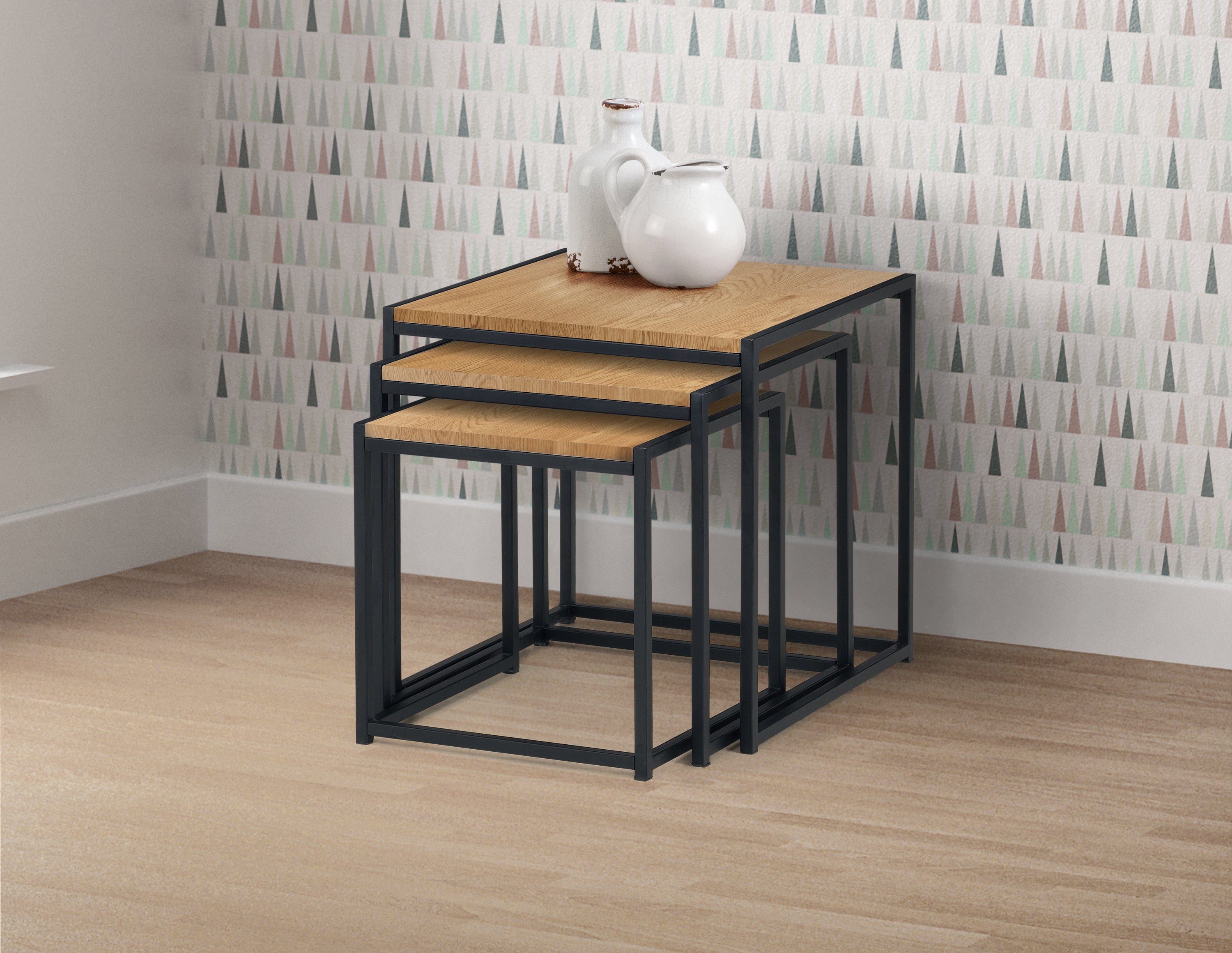Tribeca Nest Of 3 Tables - Oak – Julian Bowen, view 4