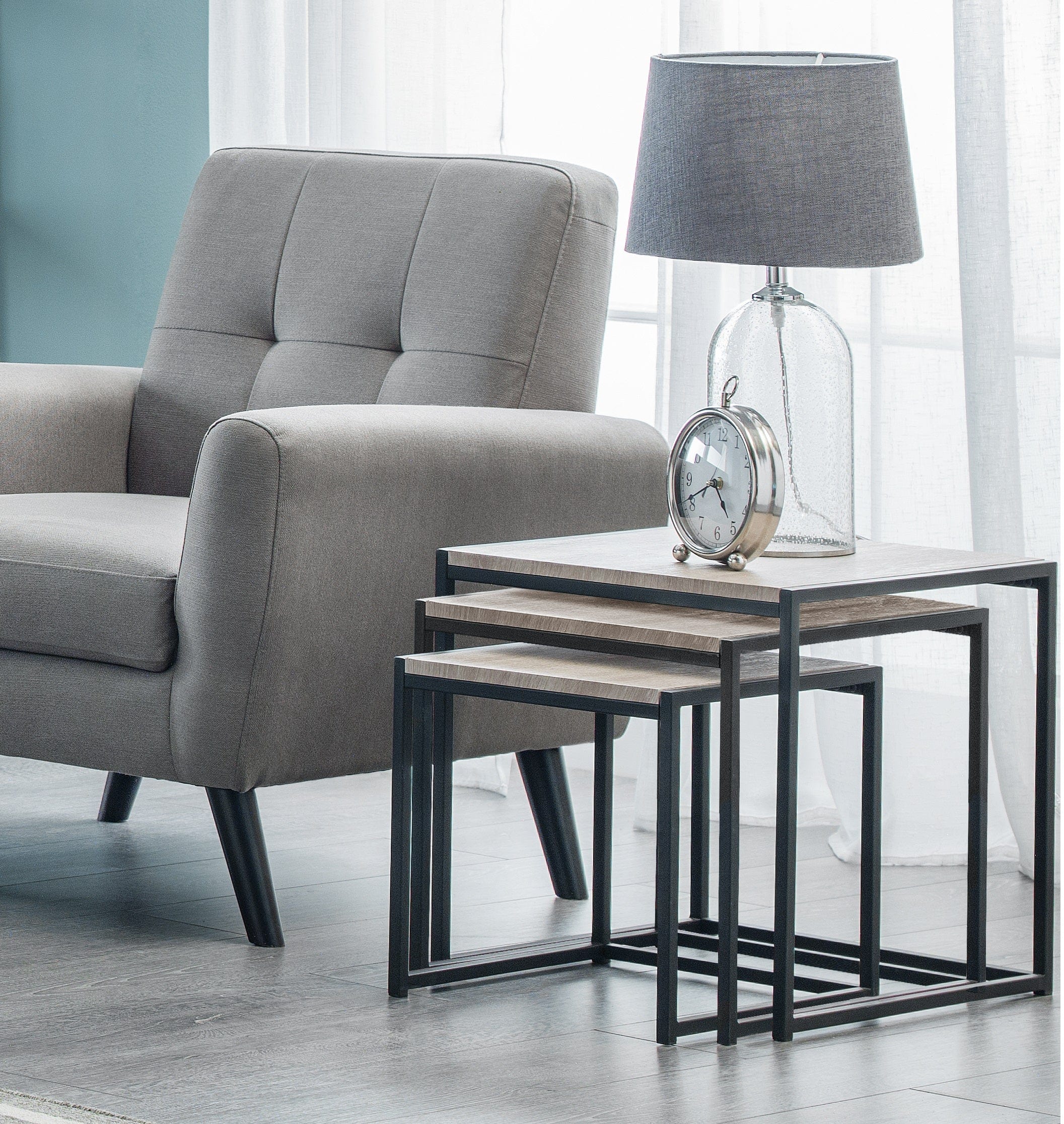 Tribeca Nest Of 3 Tables - Sonoma Oak – Julian Bowen, view 4