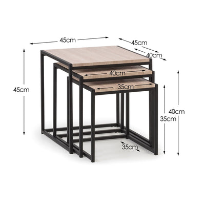 Tribeca Nest Of 3 Tables - Sonoma Oak – Julian Bowen, view 3