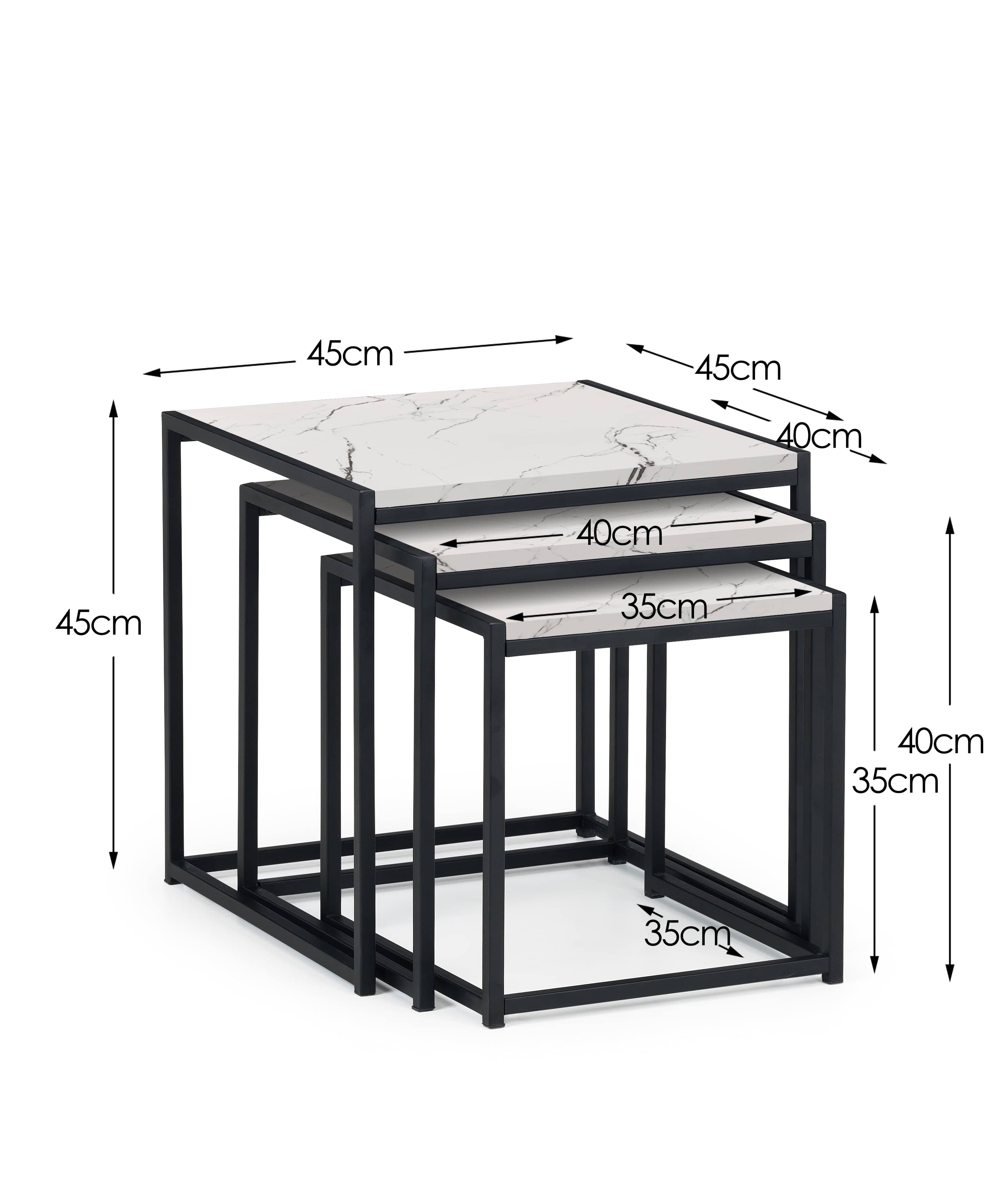 Tribeca Nest Of 3 Tables - White Marble – Julian Bowen, view 3