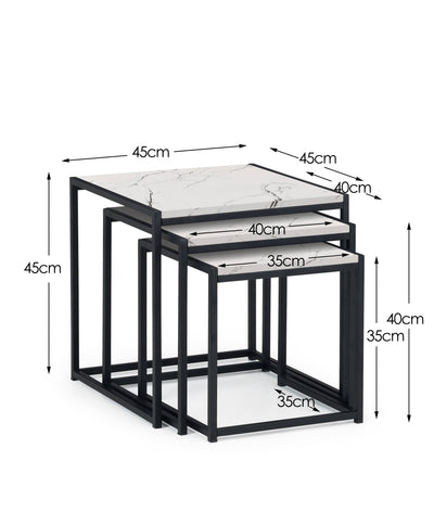 Tribeca Nest Of 3 Tables - White Marble – Julian Bowen, view 3
