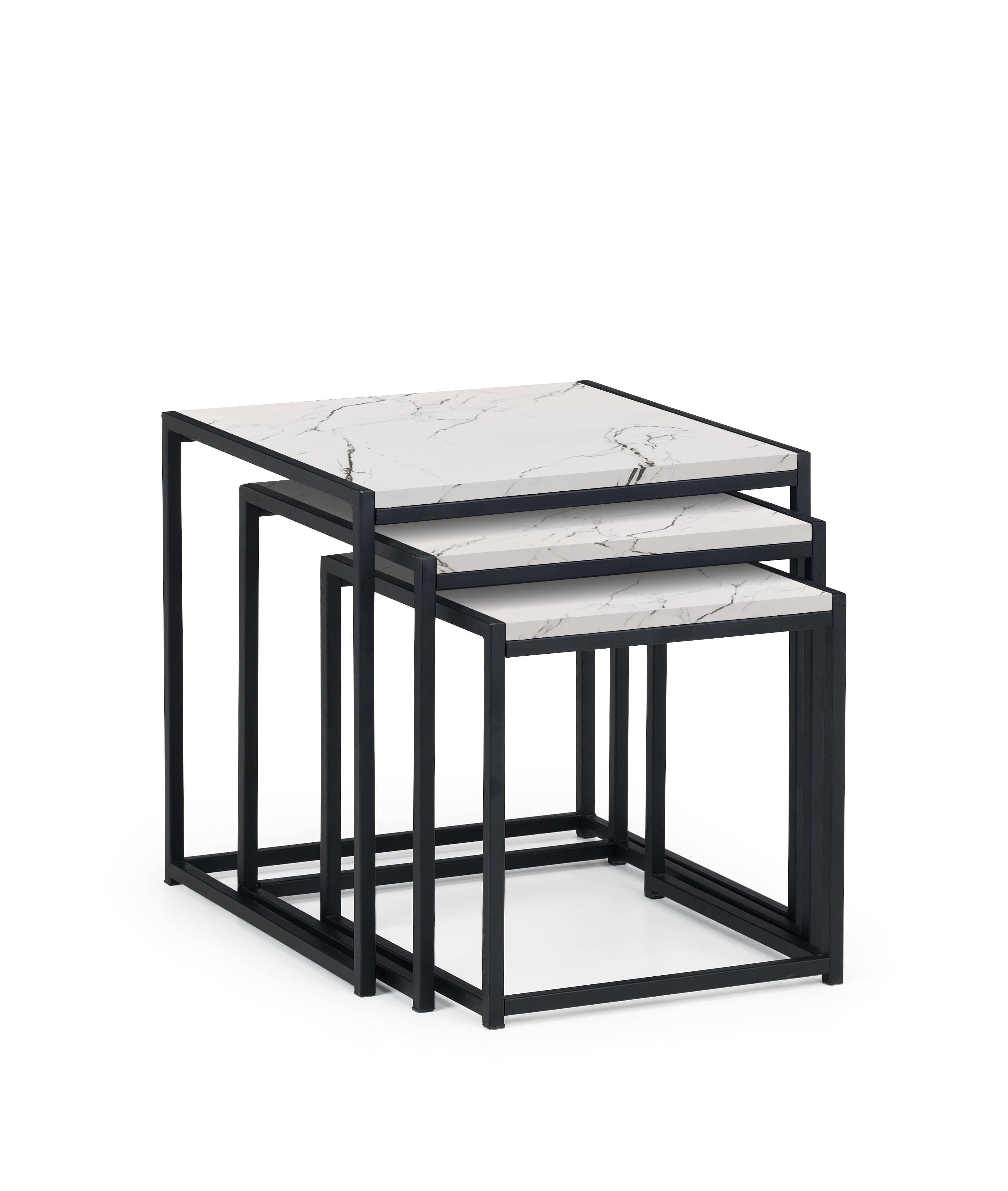 Tribeca Nest Of 3 Tables - White Marble – Julian Bowen, view 2