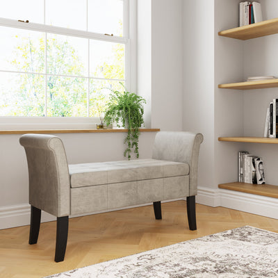 Balmoral Window Seat Silver Chenille – GFW, view 3