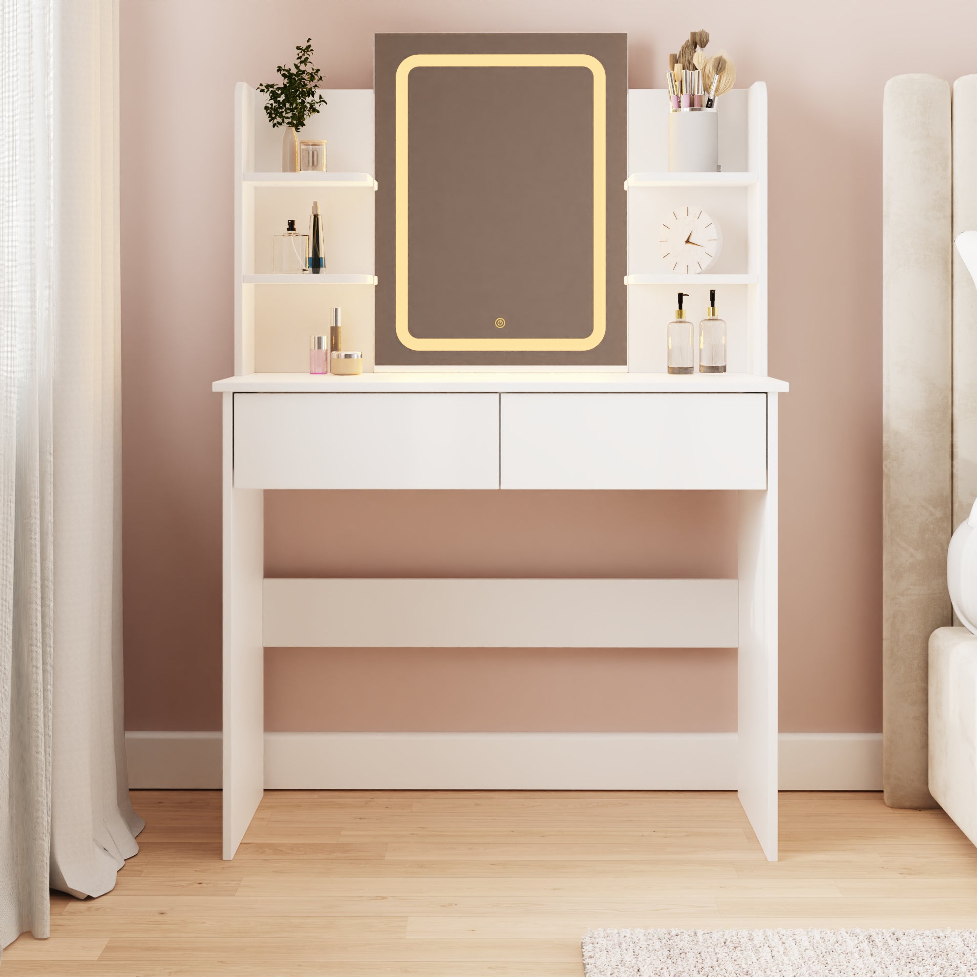 Sadie LED Dressing Table – White