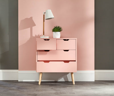 Nyborg 2+2 Drawer Chest – Coral Pink