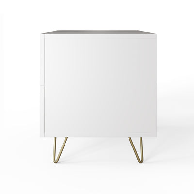 Thalia 2 Drawer Bedside Table – White