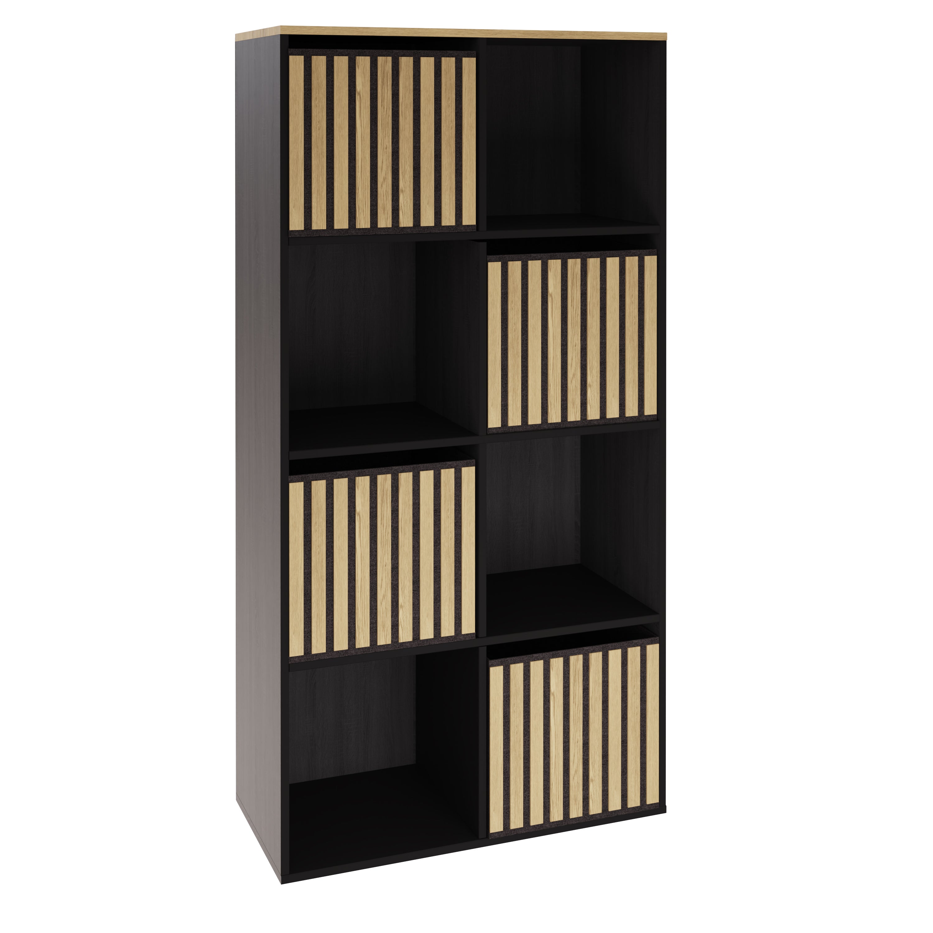 Kube 2X4 Storage Kube Black/Medium Oak – GFW