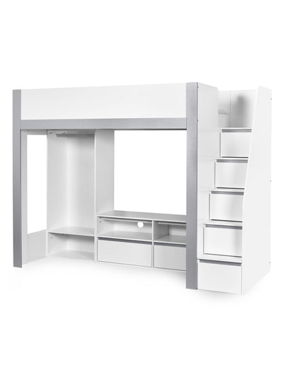 Gaia Highsleeper TV Bed - White and Silver – Julian Bowen, view 4