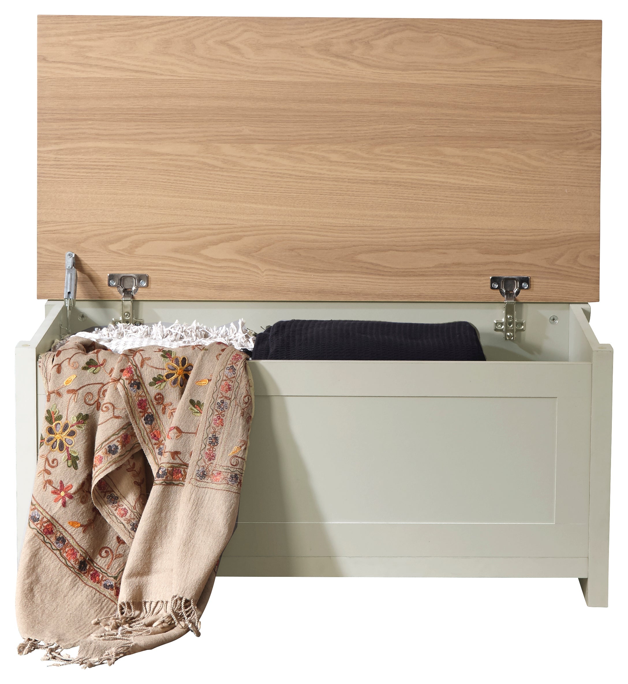 Lancaster Ottoman Storage – Cream & Oak