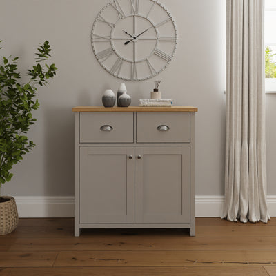 Lancaster Compact Sideboard – Grey & Oak