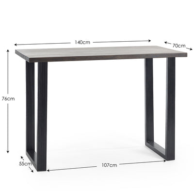 Brooklyn Dark Oak Bar Table And 2 Luxe Grey Bar Stools