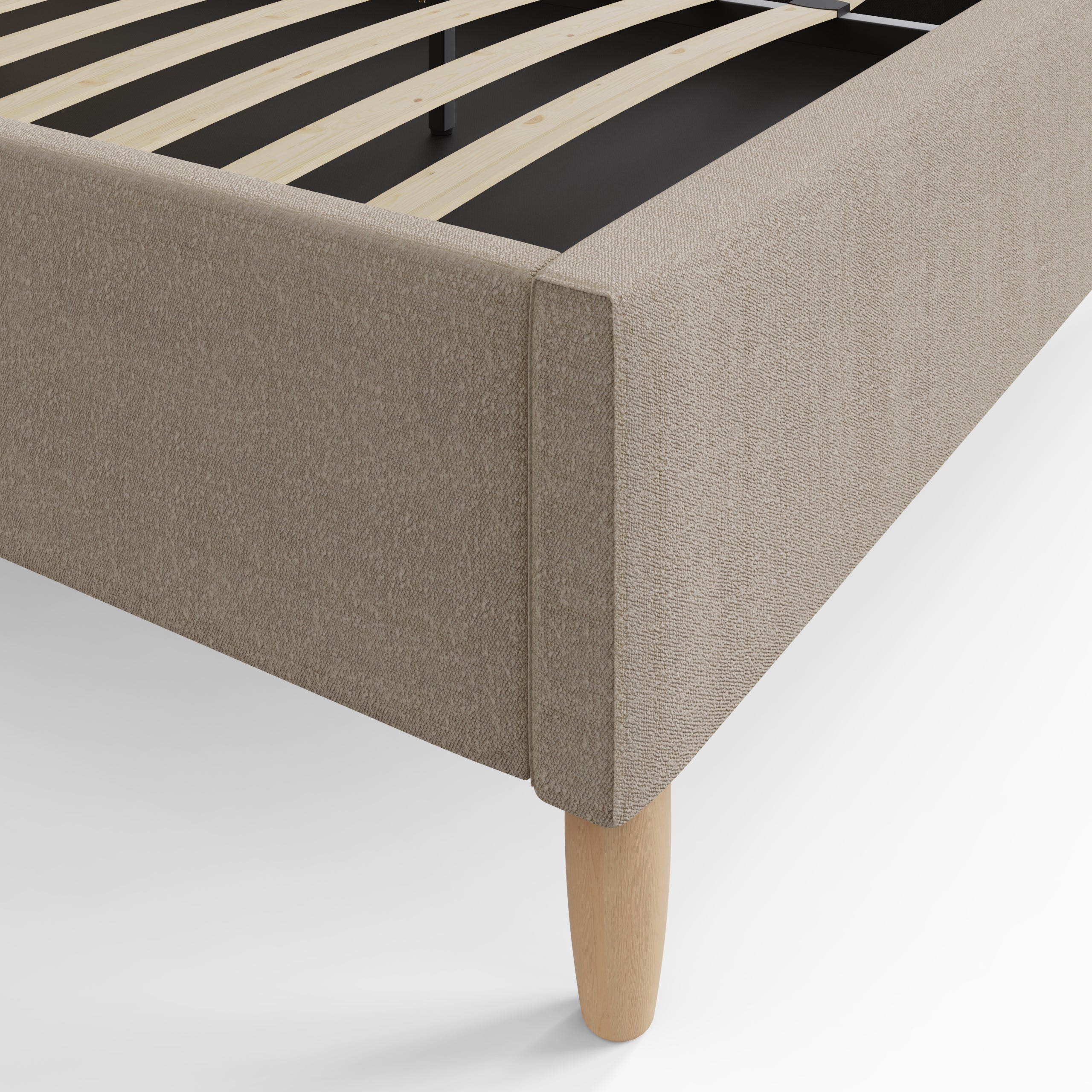 Florence Boucle Ottoman Bed Natural Stone – GFW, view 10