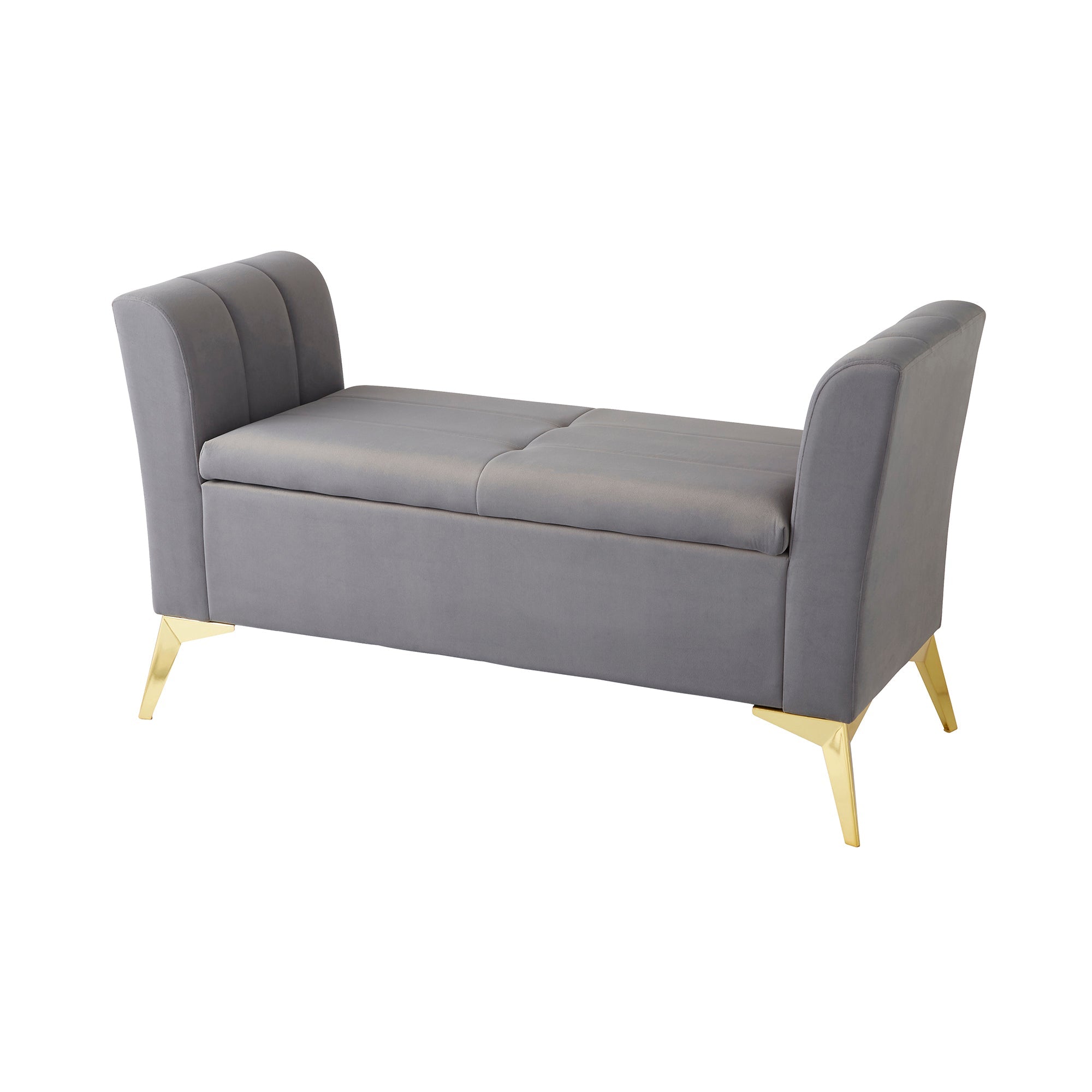 Pettine Ottoman Storage Bench Grey – GFW, view 4