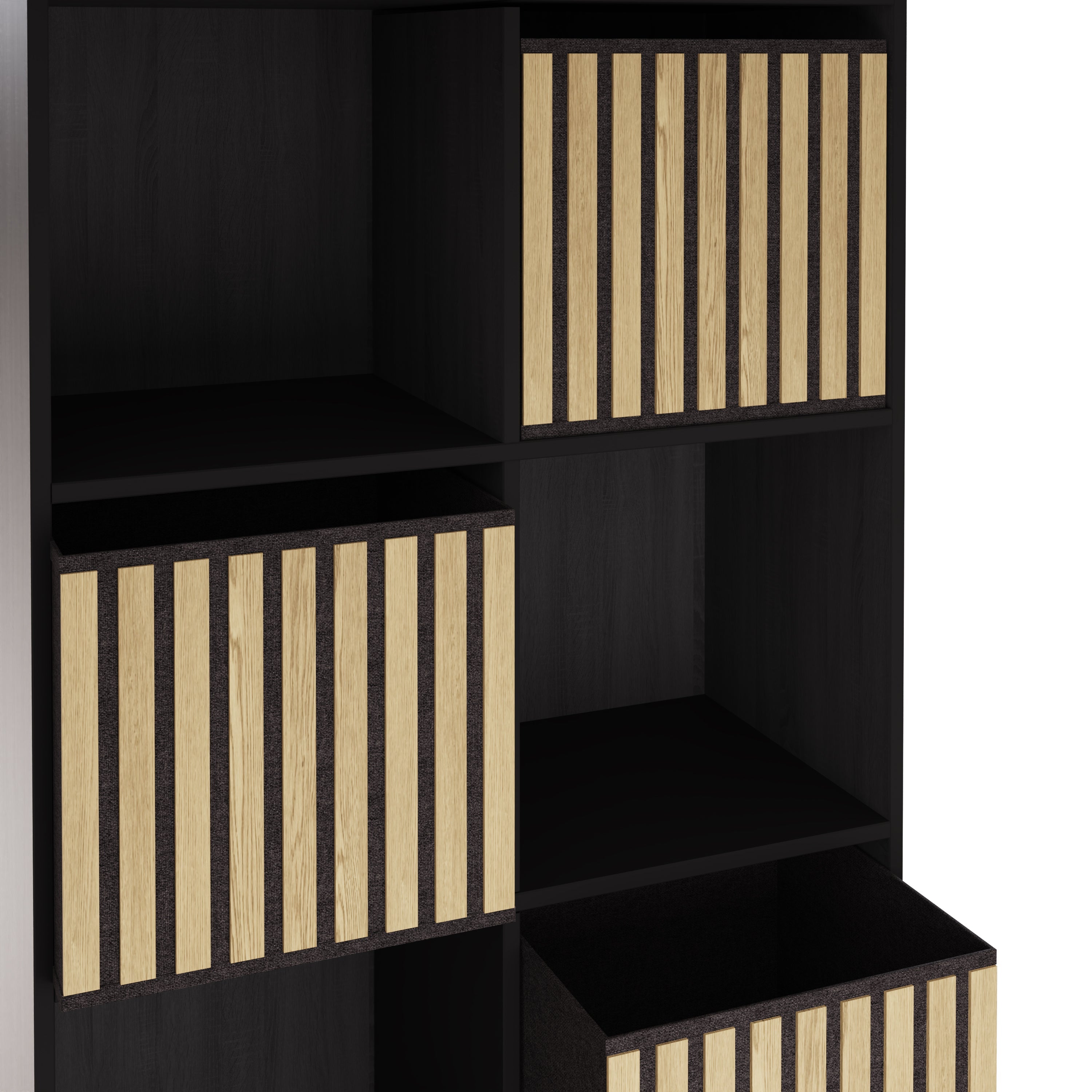 Kube 2X4 Storage Kube Black/Medium Oak – GFW, view 6